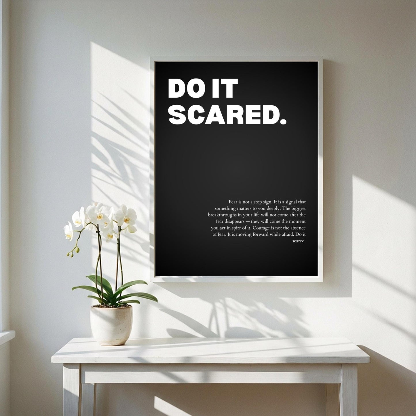 Do It Scared Inspirational Minimalist Poster | Courage & Momentum Wall Art | Motivational Office Print | Modern Home Decor
