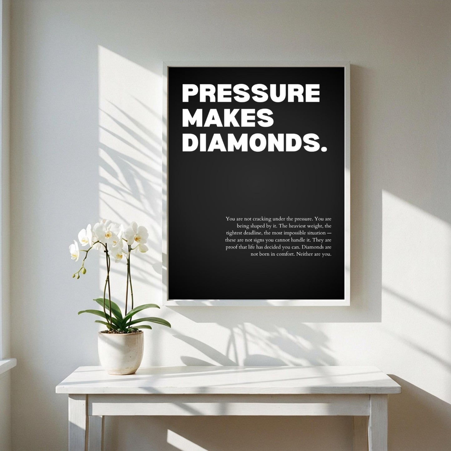 Pressure Makes Diamonds Inspirational Poster | Resilience & Growth Wall Art | Motivational Office Print | Modern Home Decor