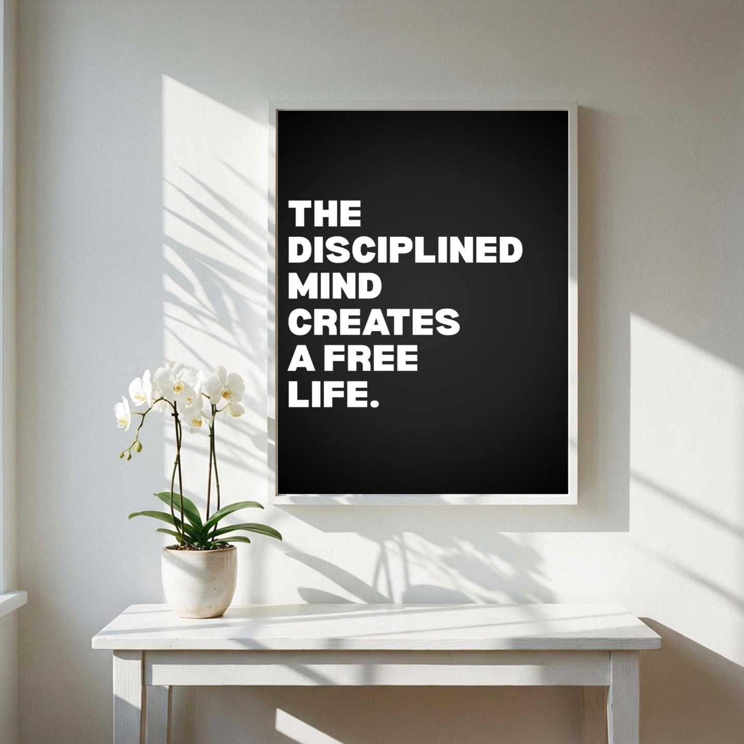The Disciplined Mind Creates A Free Life Inspirational Poster | Mental Fortitude Wall Art | Motivational Office Print | Modern Home Decor