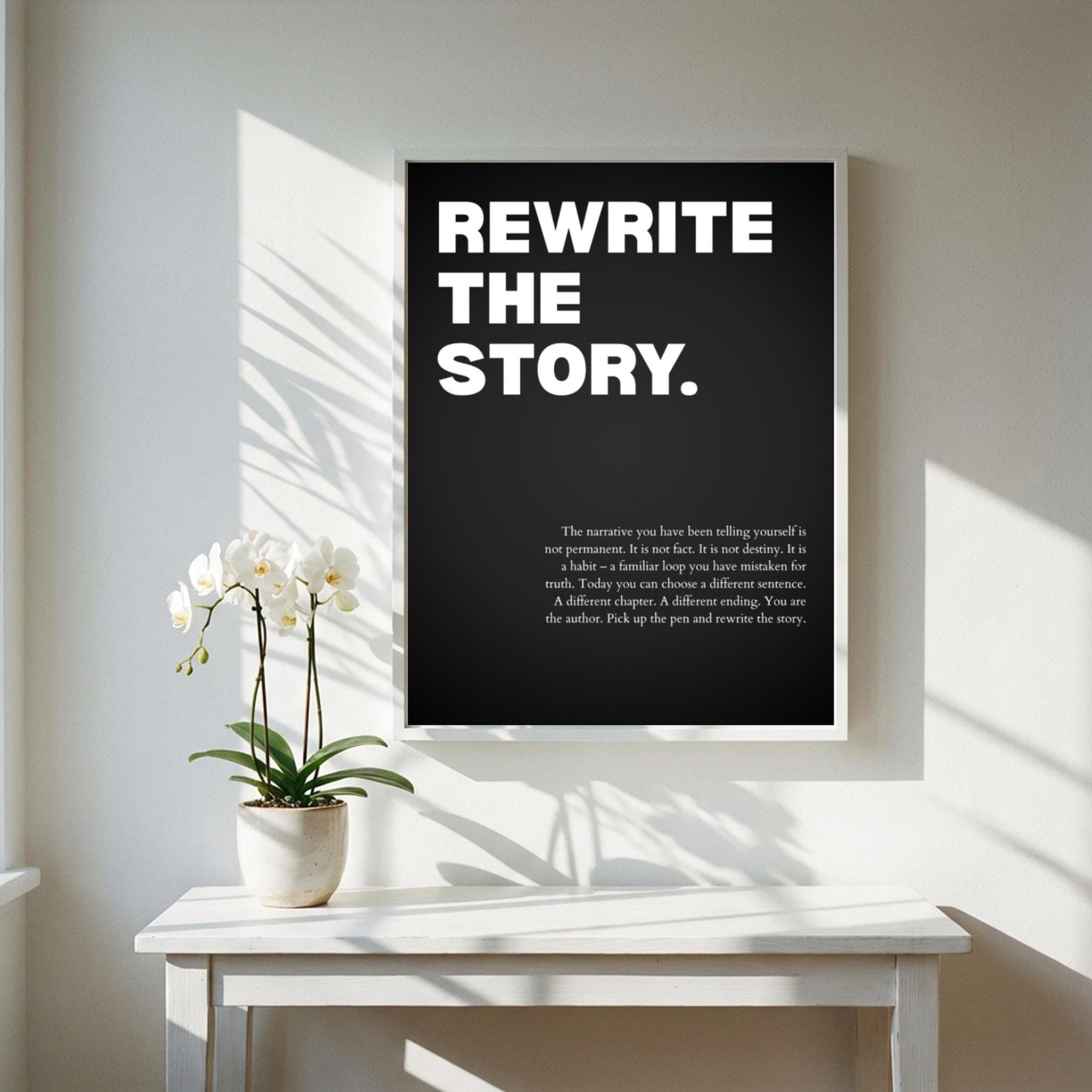 Rewrite The Story Poster | Powerful Motivational Wall Art | Success Quote | Modern Office Decor