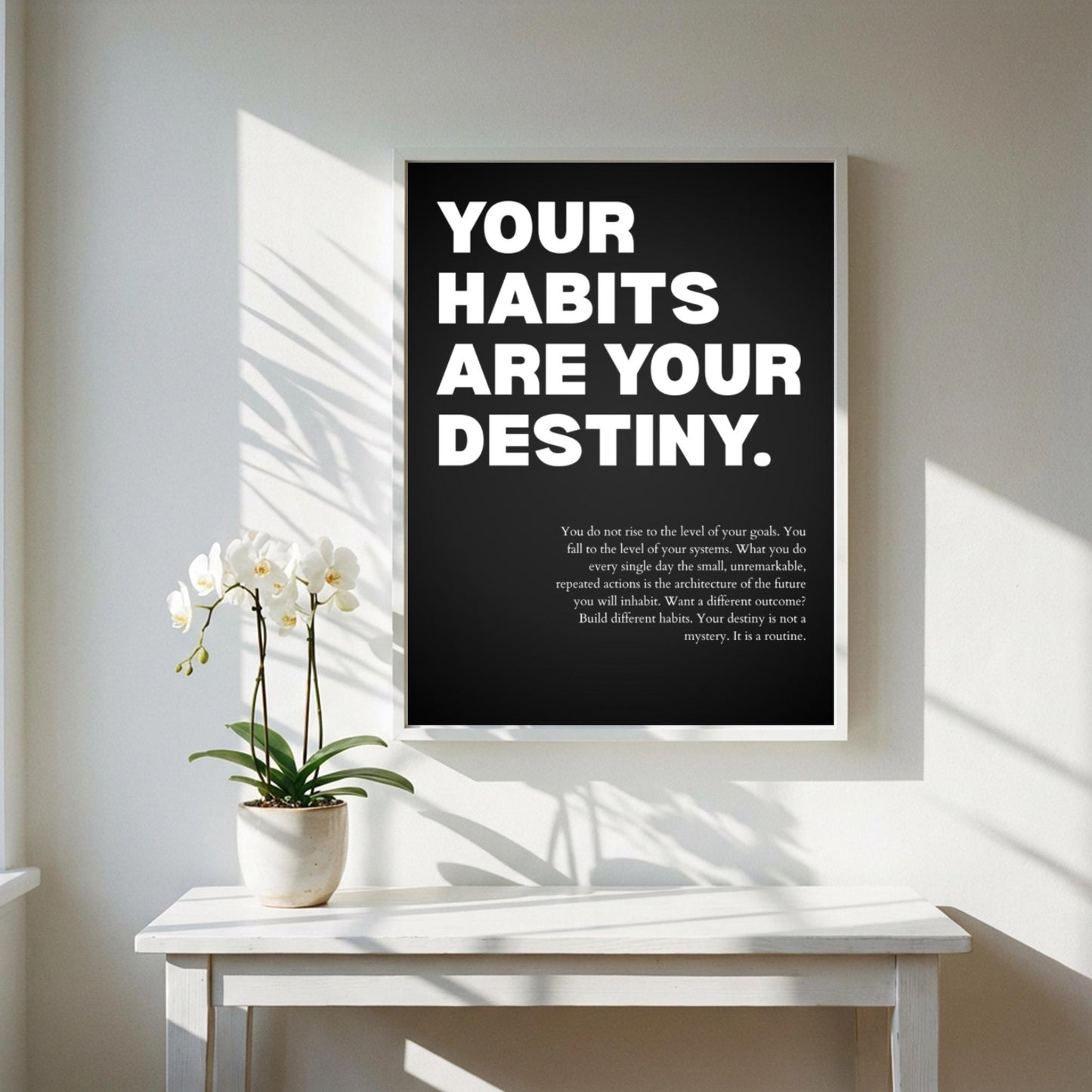 Your Habits Are Your Destiny Poster | Powerful Motivational Wall Art | Success Quote | Modern Office Decor