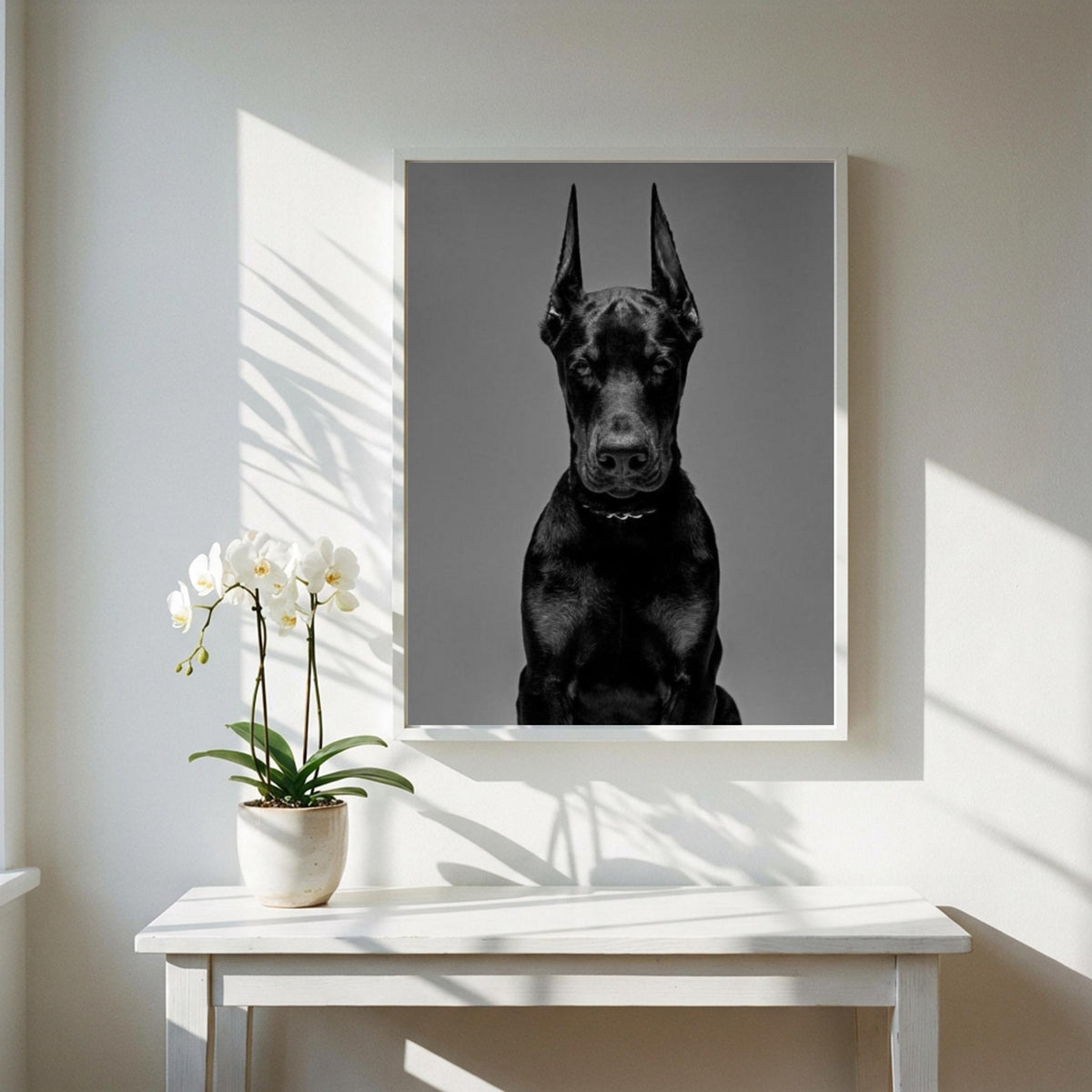 Dark Guardian Black & White Poster | Minimalist Hero Wall Art | Modern Fantasy Decor | Powerful Character Print