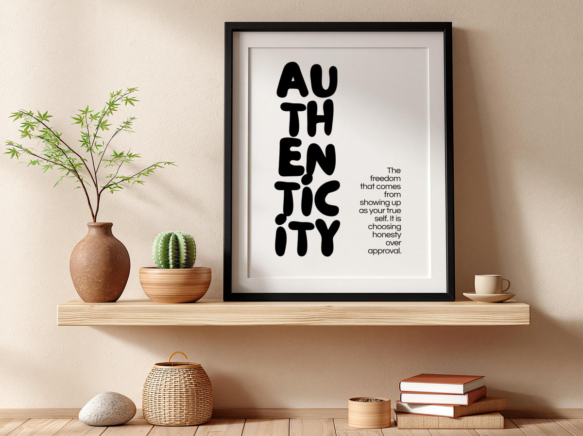 Authenticity Poster | Dictionary Definition Print | Minimalist Word Wall Art | Modern Typography Decor | Inspirational Design
