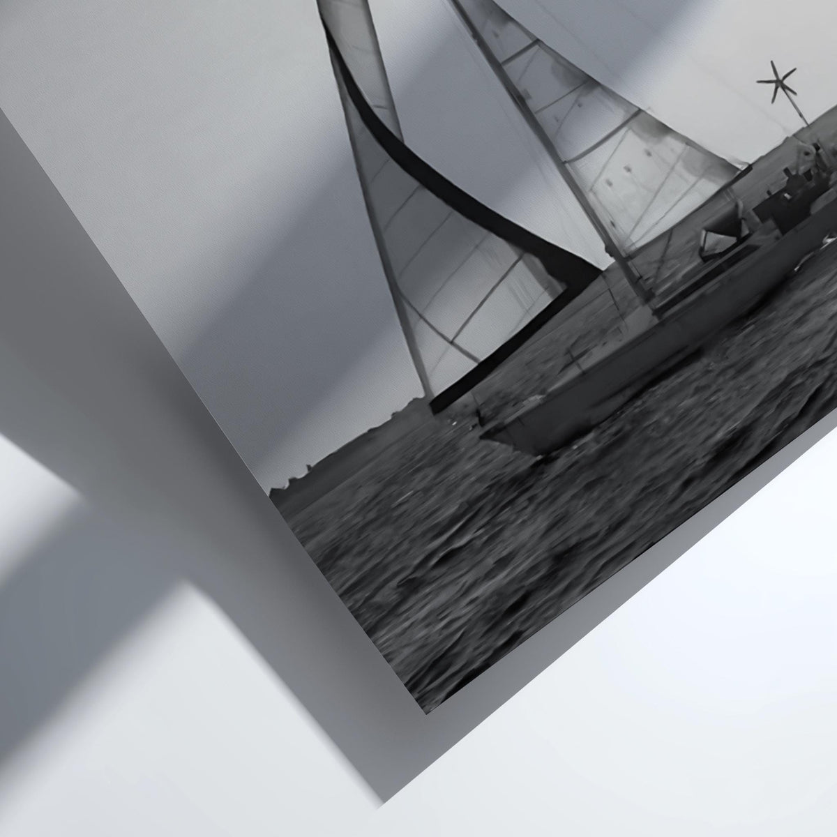 Sailboat Sunset Silhouette Poster | Black and White Photography Print | Vintage Coastal Wall Art | Retro Ocean Travel Decor