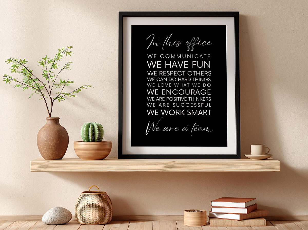 We Are A Team Poster | Powerful Black Wall Art | Motivational Quote Print | Teamwork Decor | Bold Typography Design
