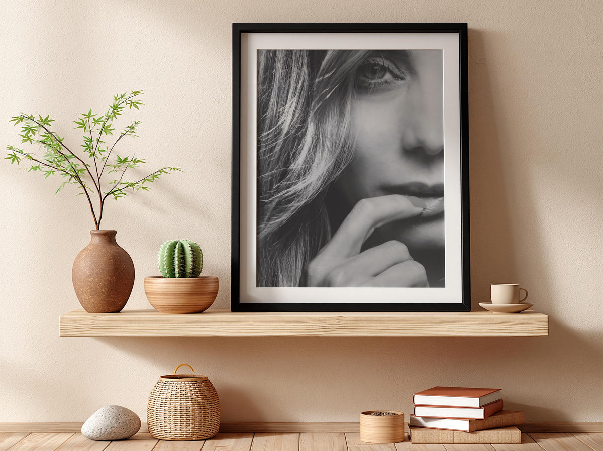 Close Up Eye Portrait Poster | Black and White Photography Print | Abstract Face Detail Wall Art | Modern Monochrome Decor