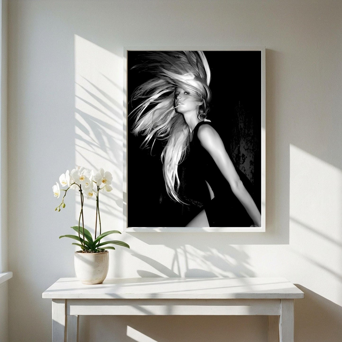 Sydney Sweeney | Black and White Fashion Print | Dynamic Woman Portrait | Moody Monochrome Wall Art | Edgy Room Decor