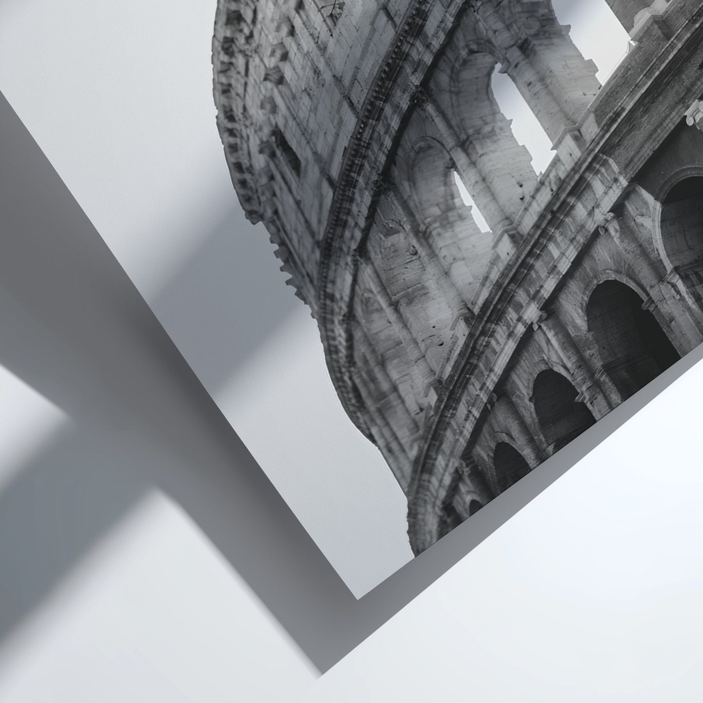 Colosseum poster black and white photo of Roman amphitheater arches and stone