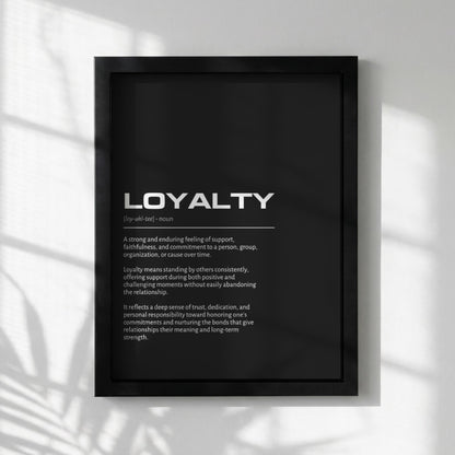 Loyalty Definition Minimalist Poster | Inspirational Quotes Wall Art | Motivational Office Print | Modern Dictionary Home Decor