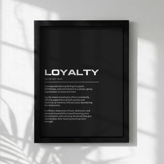 Loyalty Definition Minimalist Poster | Inspirational Quotes Wall Art | Motivational Office Print | Modern Dictionary Home Decor
