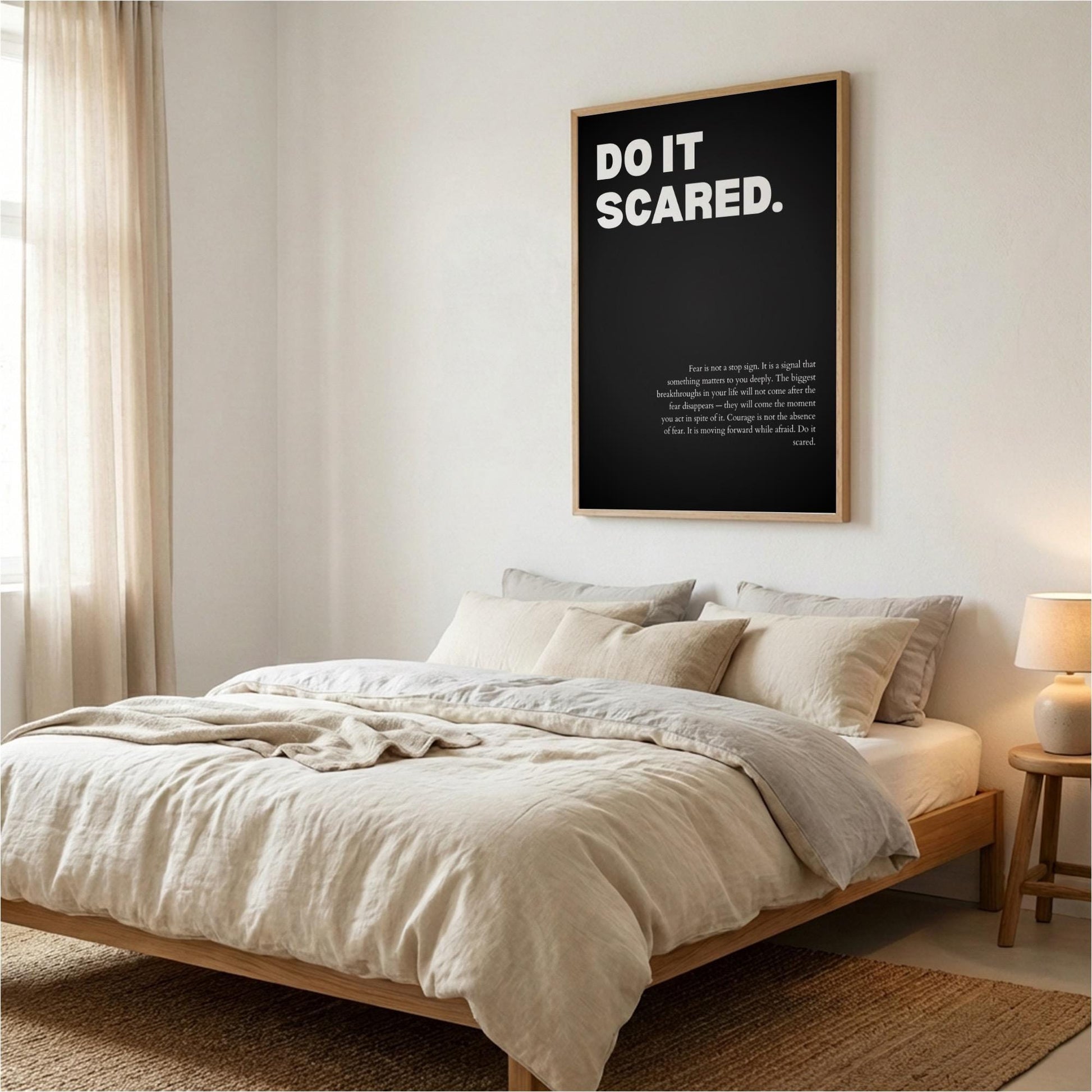 Do It Scared Inspirational Minimalist Poster | Courage & Momentum Wall Art | Motivational Office Print | Modern Home Decor