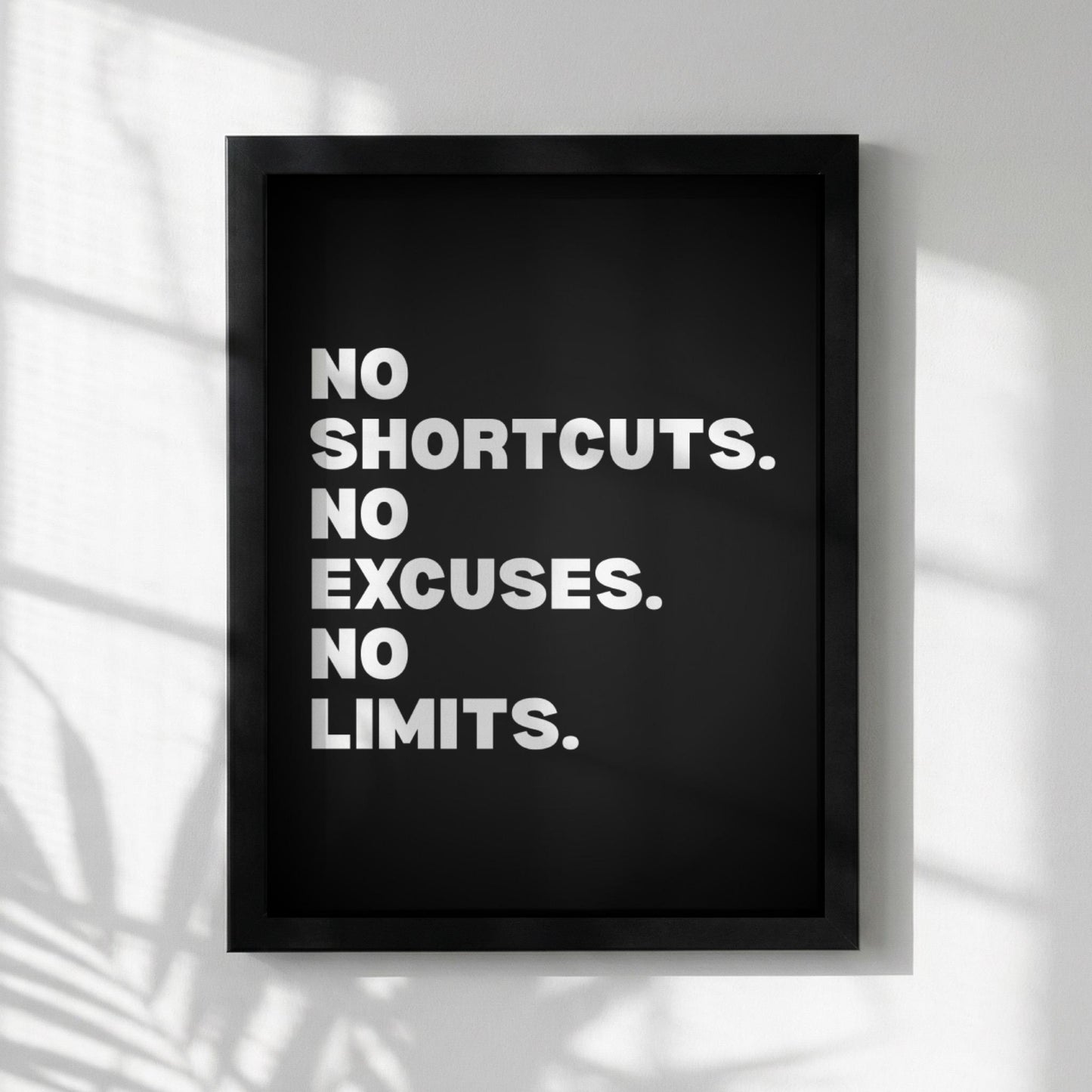 No Shortcuts No Excuses No Limits Inspirational Poster | Discipline & Grit Wall Art | Motivational Office Print | Modern Home Decor