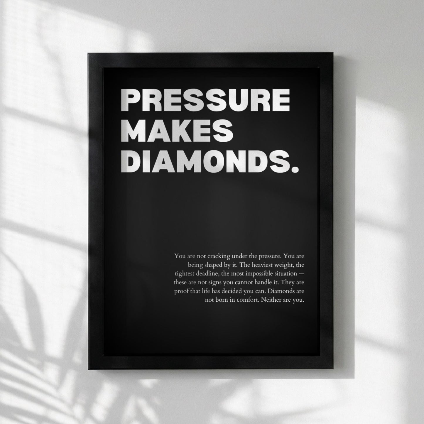 Pressure Makes Diamonds Inspirational Poster | Resilience & Growth Wall Art | Motivational Office Print | Modern Home Decor