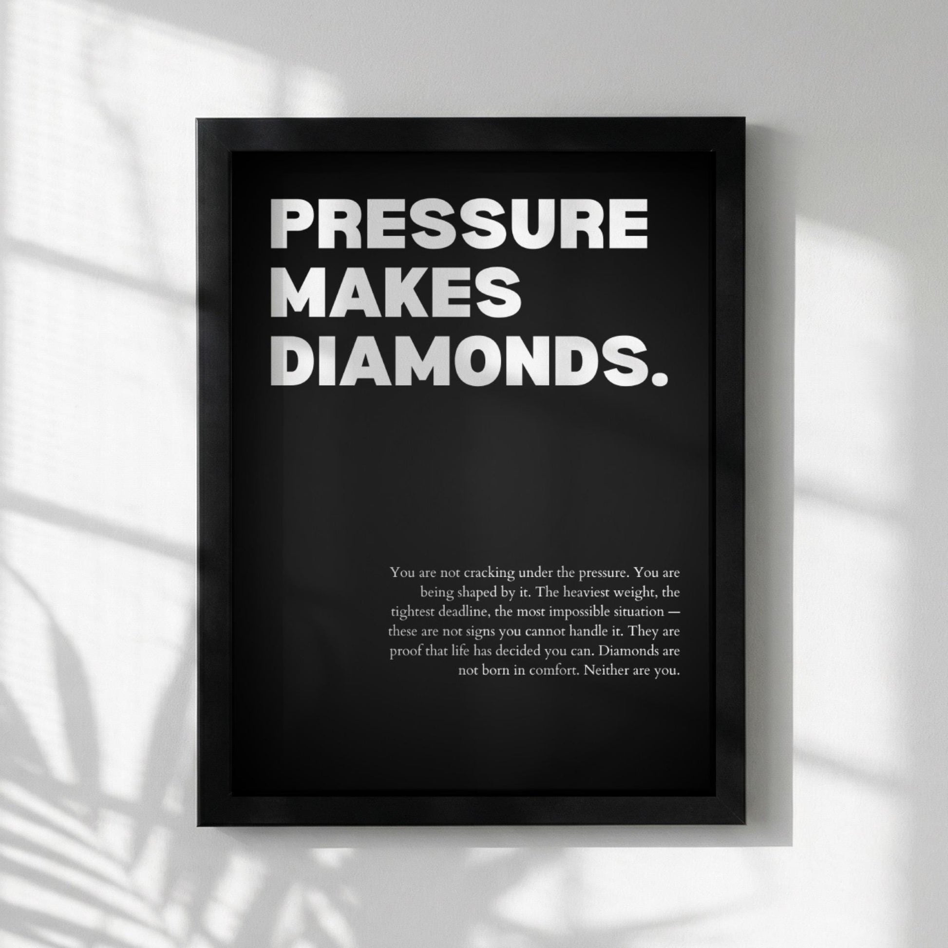 Pressure Makes Diamonds Inspirational Poster | Resilience & Growth Wall Art | Motivational Office Print | Modern Home Decor