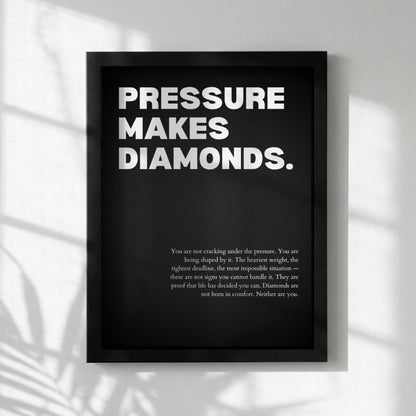 Pressure Makes Diamonds Inspirational Poster | Resilience & Growth Wall Art | Motivational Office Print | Modern Home Decor