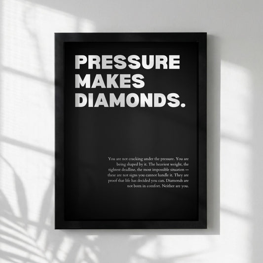 Pressure Makes Diamonds Inspirational Poster | Resilience & Growth Wall Art | Motivational Office Print | Modern Home Decor