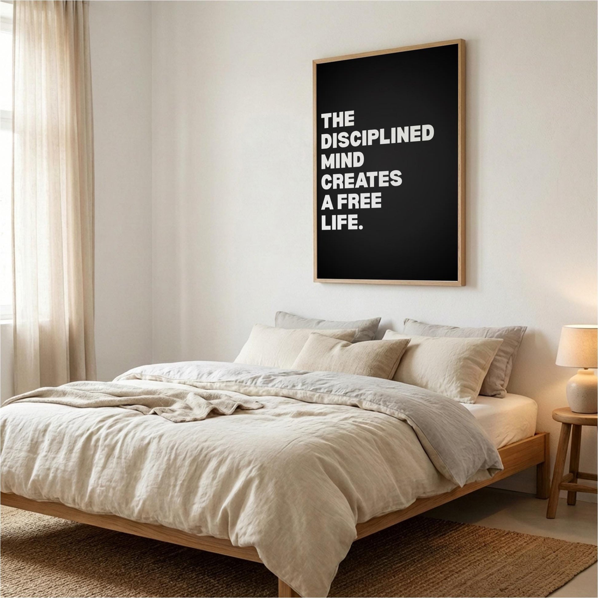 The Disciplined Mind Creates A Free Life Inspirational Poster | Mental Fortitude Wall Art | Motivational Office Print | Modern Home Decor