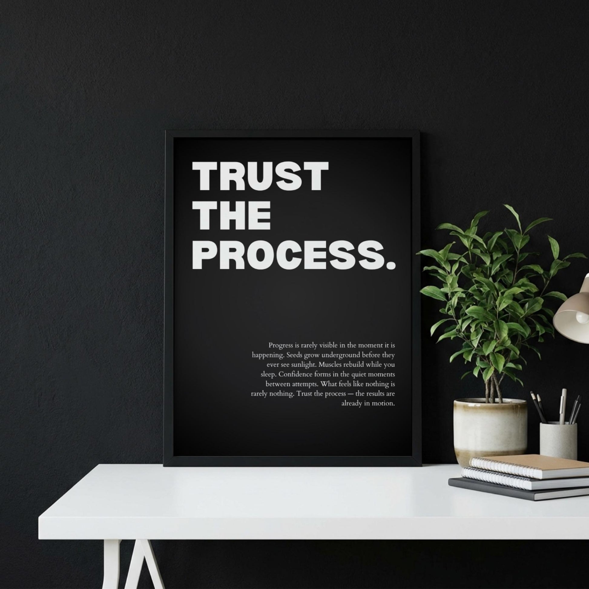 Trust The Process Inspirational Poster | Patience & Growth Wall Art | Motivational Office Print | Modern Home Decor