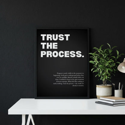 Trust The Process Inspirational Poster | Patience & Growth Wall Art | Motivational Office Print | Modern Home Decor