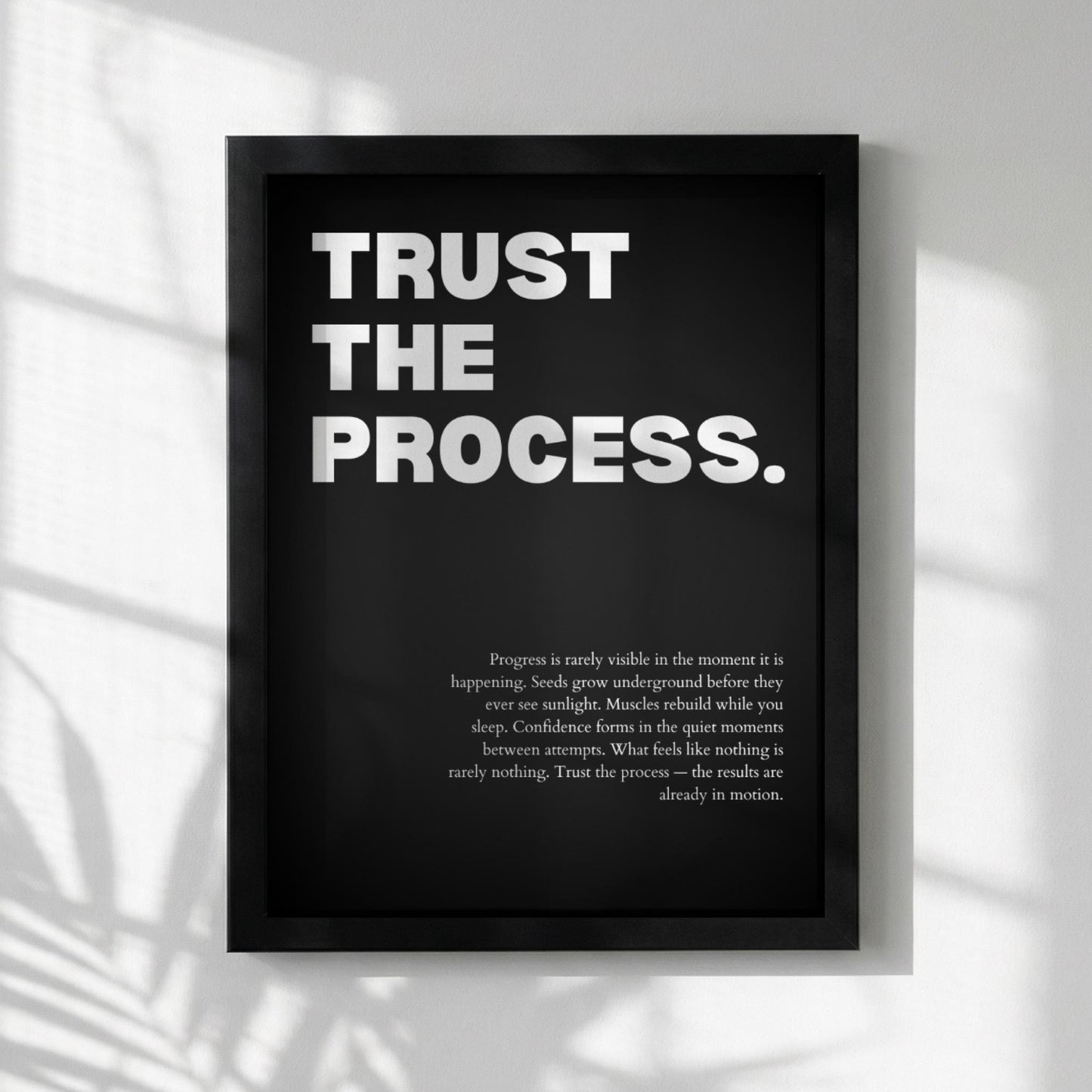 Trust The Process Inspirational Poster | Patience & Growth Wall Art | Motivational Office Print | Modern Home Decor
