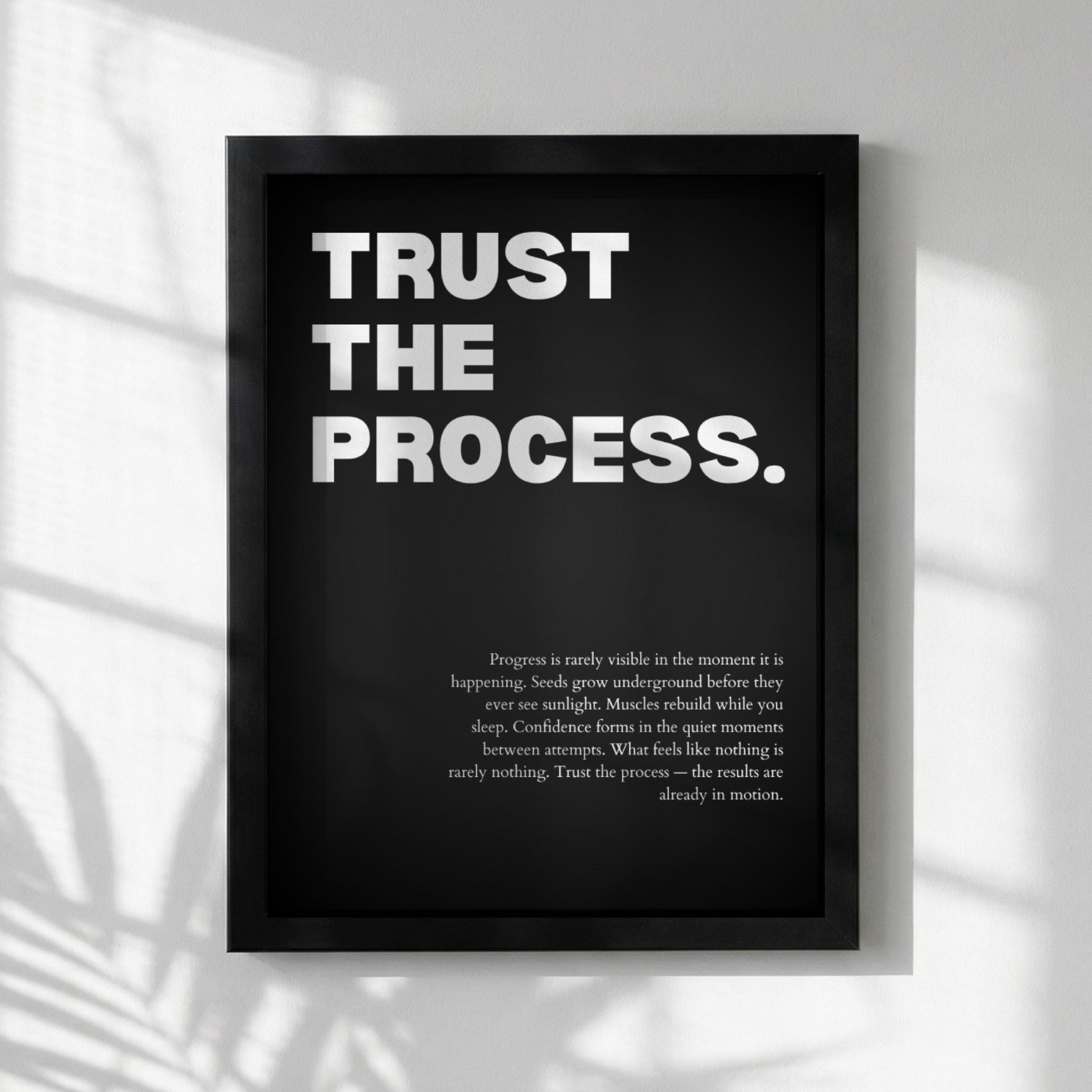 Trust The Process Inspirational Poster | Patience & Growth Wall Art | Motivational Office Print | Modern Home Decor