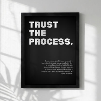 Trust The Process Inspirational Poster | Patience & Growth Wall Art | Motivational Office Print | Modern Home Decor