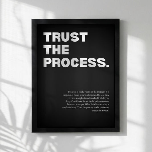 Trust The Process Inspirational Poster | Patience & Growth Wall Art | Motivational Office Print | Modern Home Decor