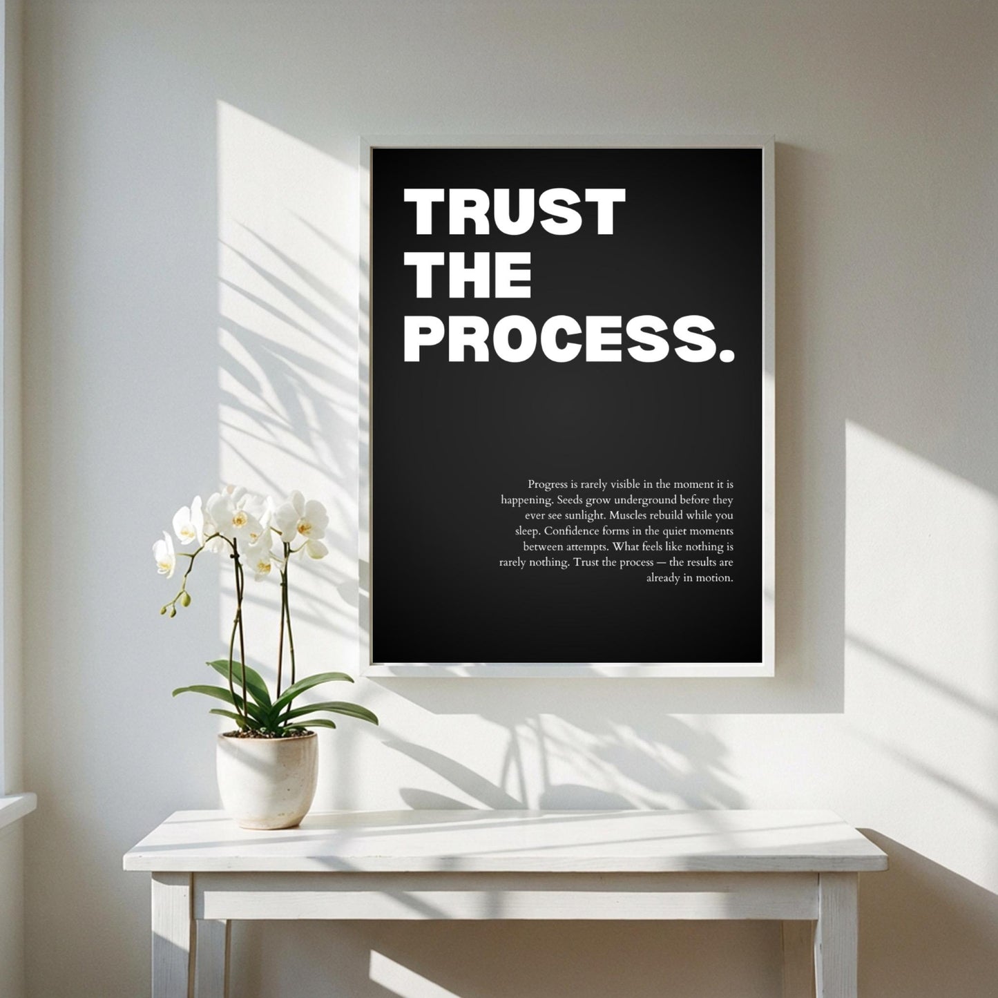 Trust The Process Inspirational Poster | Patience & Growth Wall Art | Motivational Office Print | Modern Home Decor