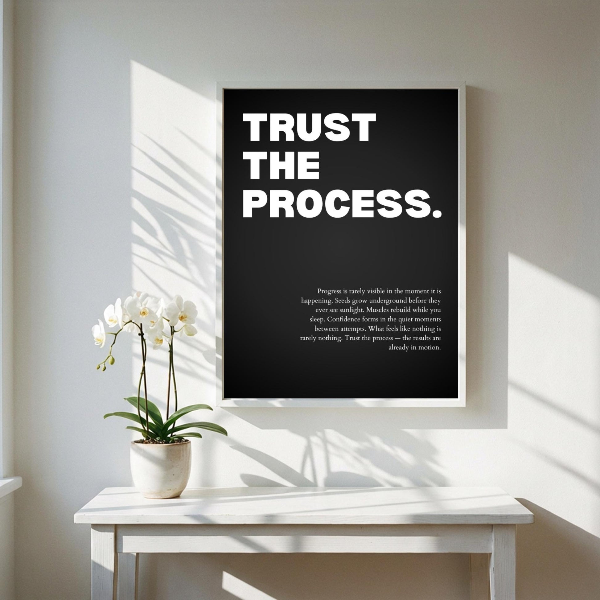 Trust The Process Inspirational Poster | Patience & Growth Wall Art | Motivational Office Print | Modern Home Decor