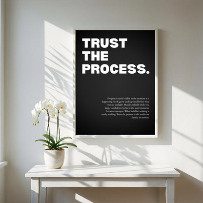 Trust The Process Inspirational Poster | Patience & Growth Wall Art | Motivational Office Print | Modern Home Decor