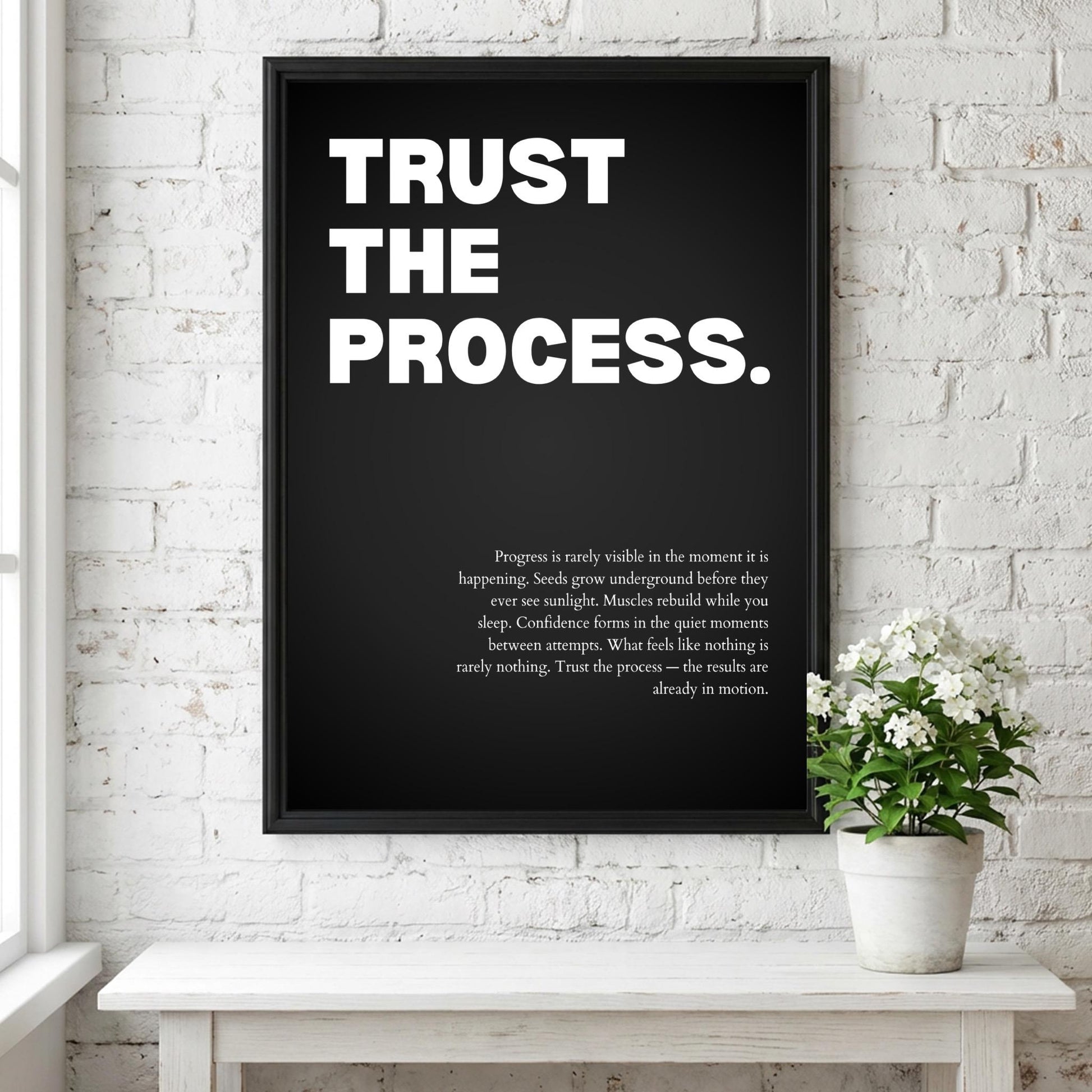 Trust The Process Inspirational Poster | Patience & Growth Wall Art | Motivational Office Print | Modern Home Decor