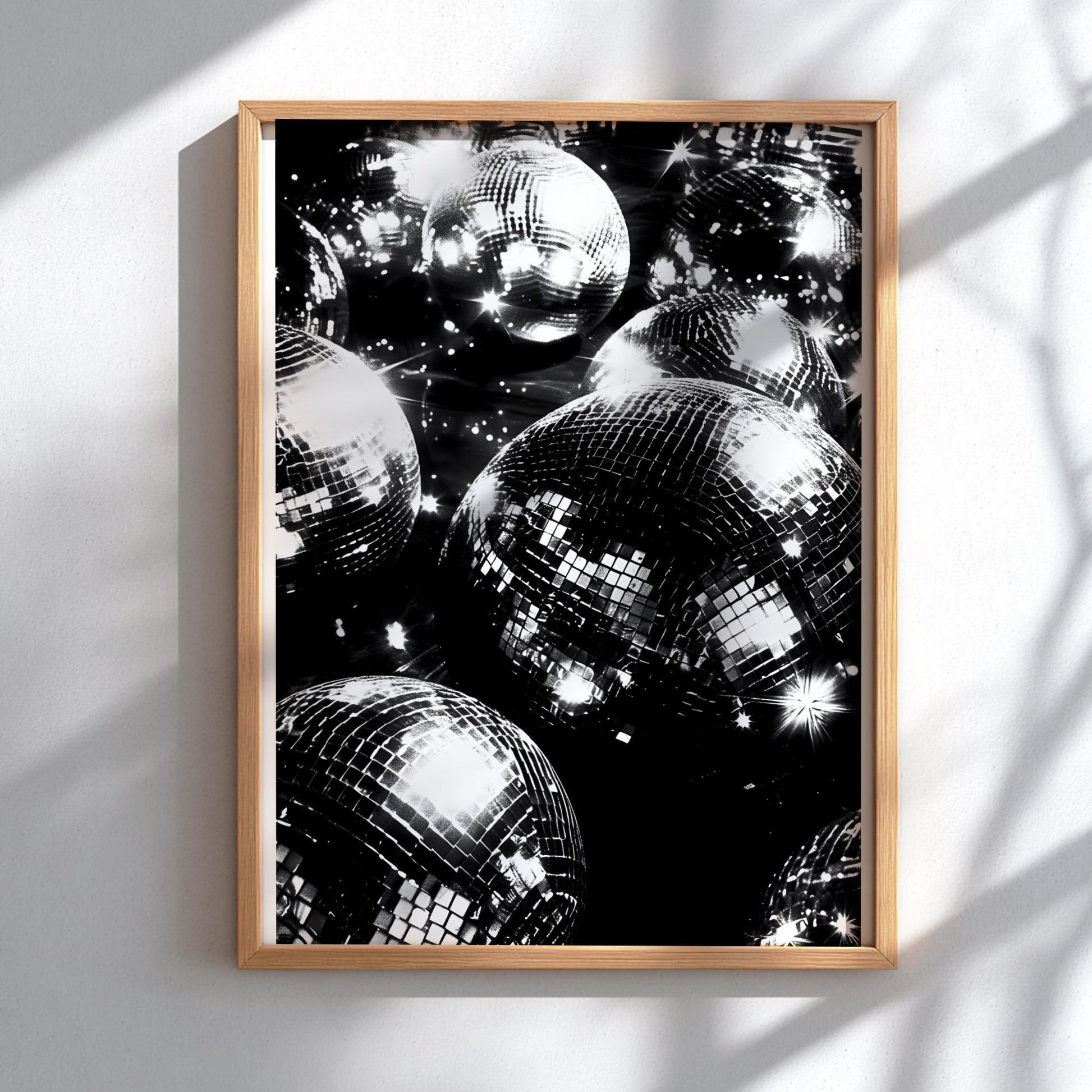 Surreal Disco Ball Woman Art Print, Retro Red Velvet Party Poster