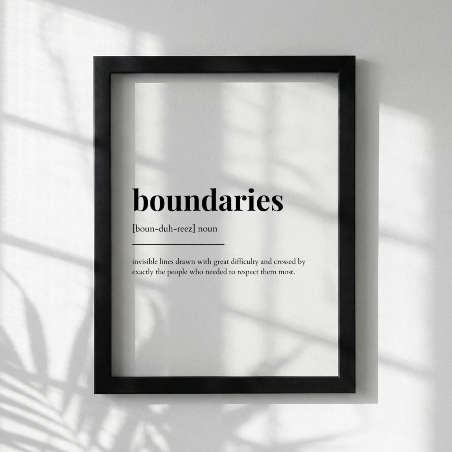 Boundaries Definition Poster | Funny Boundaries Meaning | Dictionary Style Wall Art | Motivational Quote Print | Self Care
