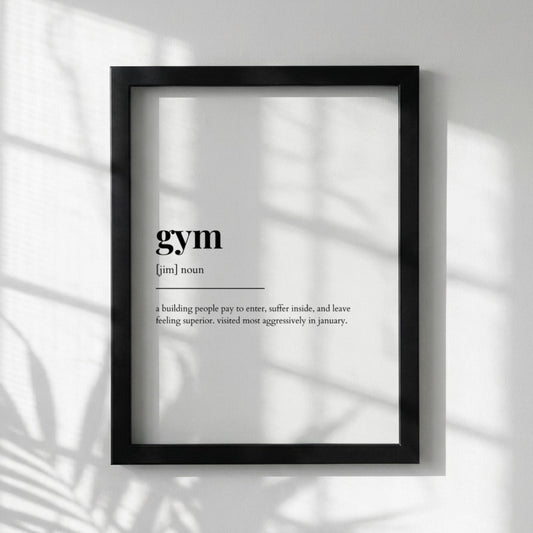 Gym Definition Poster | Funny Gym Meaning | Dictionary Style Wall Art | Motivational Quote Print | Fitness Decor