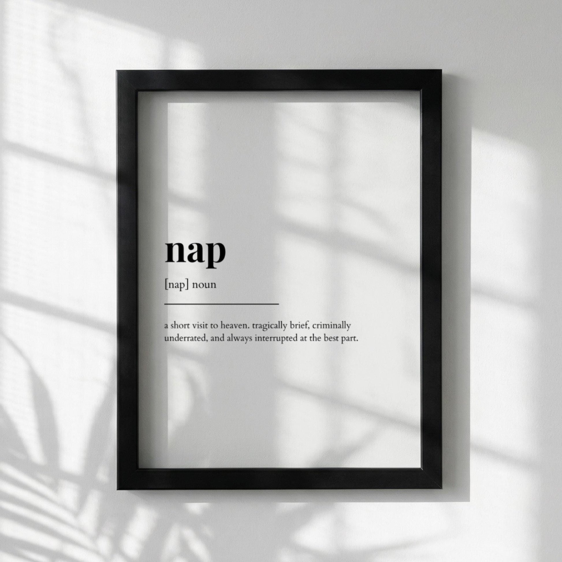 Nap Definition Poster | Funny Nap Meaning | Dictionary Style Wall Art | Motivational Quote Print | Relaxation Decor
