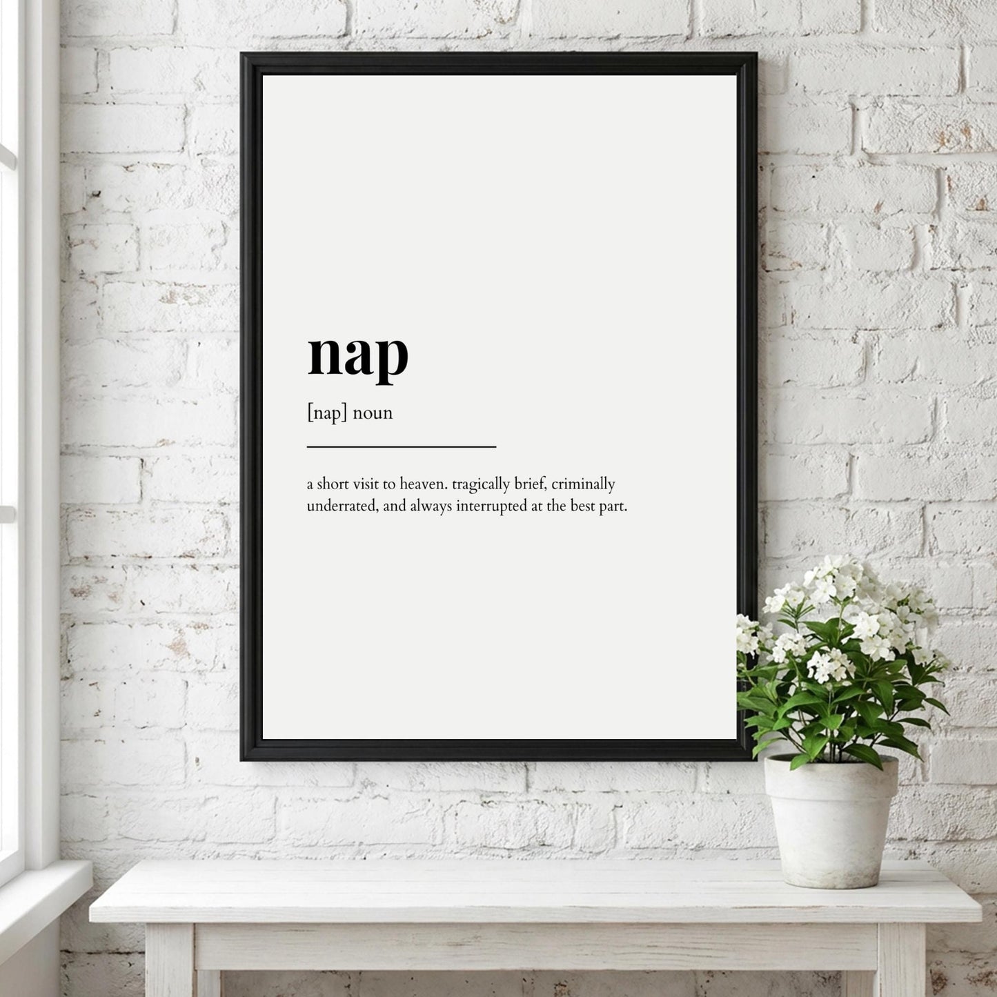 Nap Definition Poster | Funny Nap Meaning | Dictionary Style Wall Art | Motivational Quote Print | Relaxation Decor