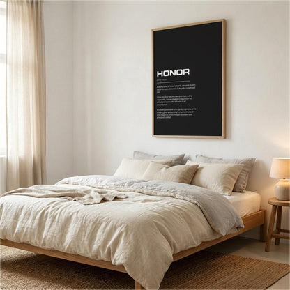 Honor Definition Minimalist Poster | Inspirational Quotes Wall Art | Motivational Office Print | Modern Dictionary Home Decor