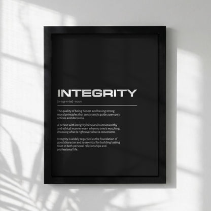 Integrity Definition Minimalist Poster | Inspirational Quotes Wall Art | Motivational Office Print | Modern Dictionary Home Decor