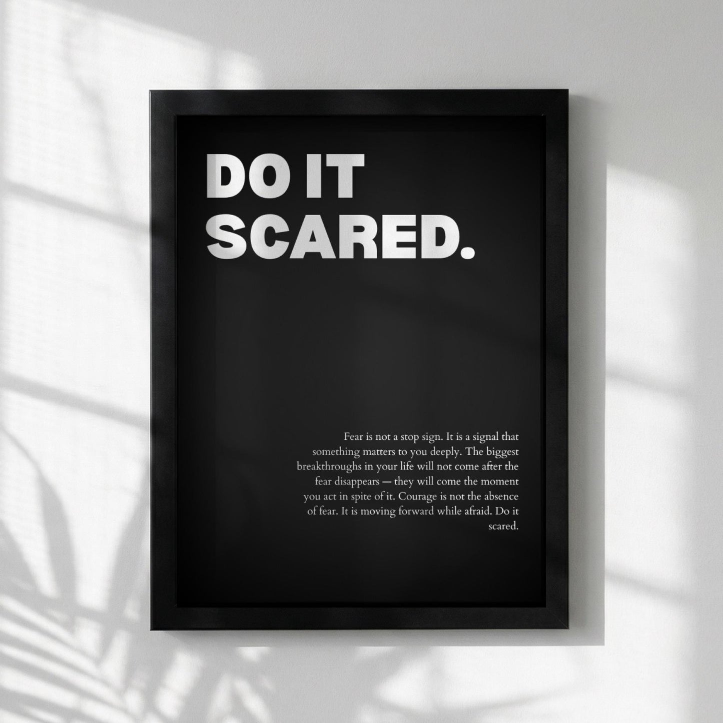 Do It Scared Inspirational Minimalist Poster | Courage & Momentum Wall Art | Motivational Office Print | Modern Home Decor