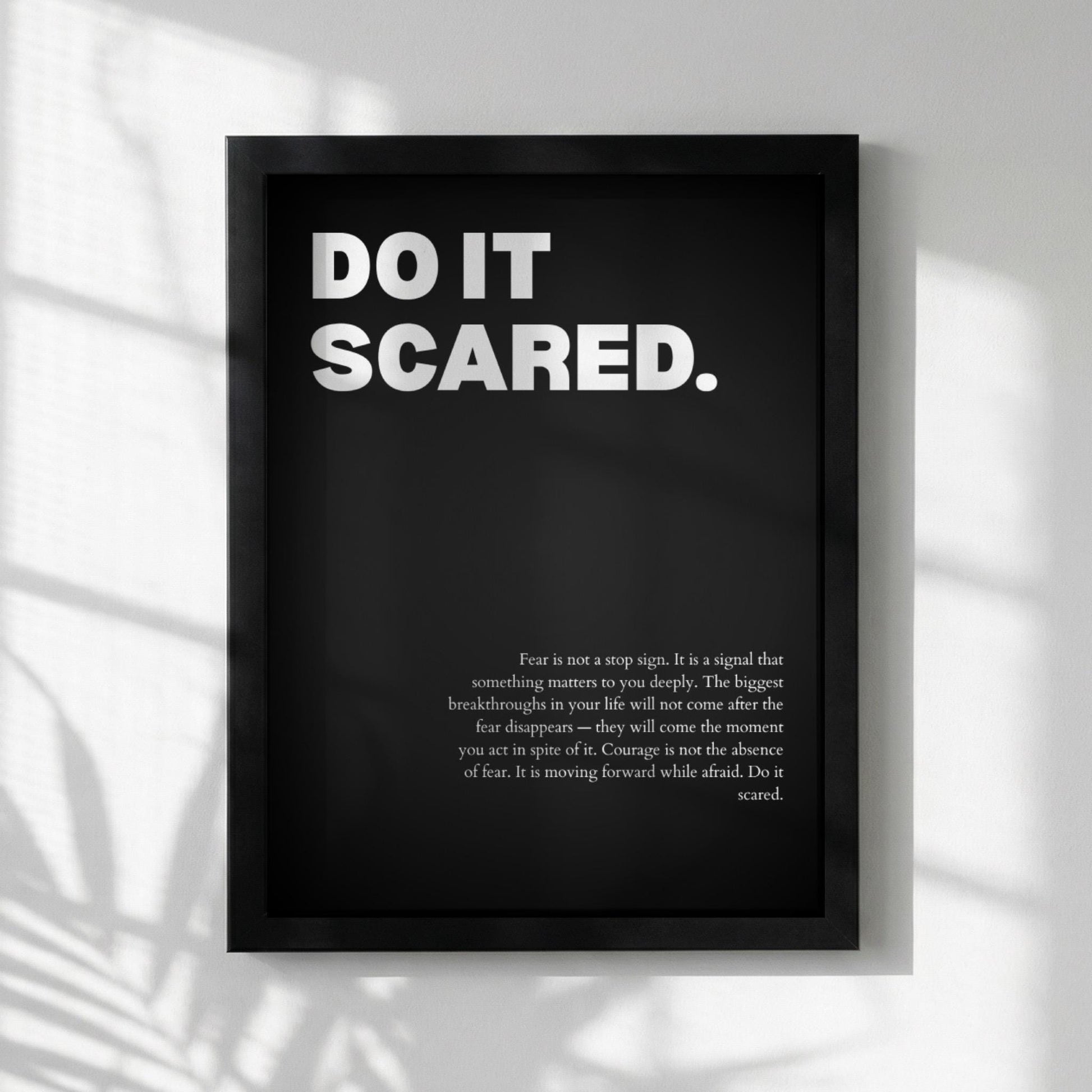 Do It Scared Inspirational Minimalist Poster | Courage & Momentum Wall Art | Motivational Office Print | Modern Home Decor