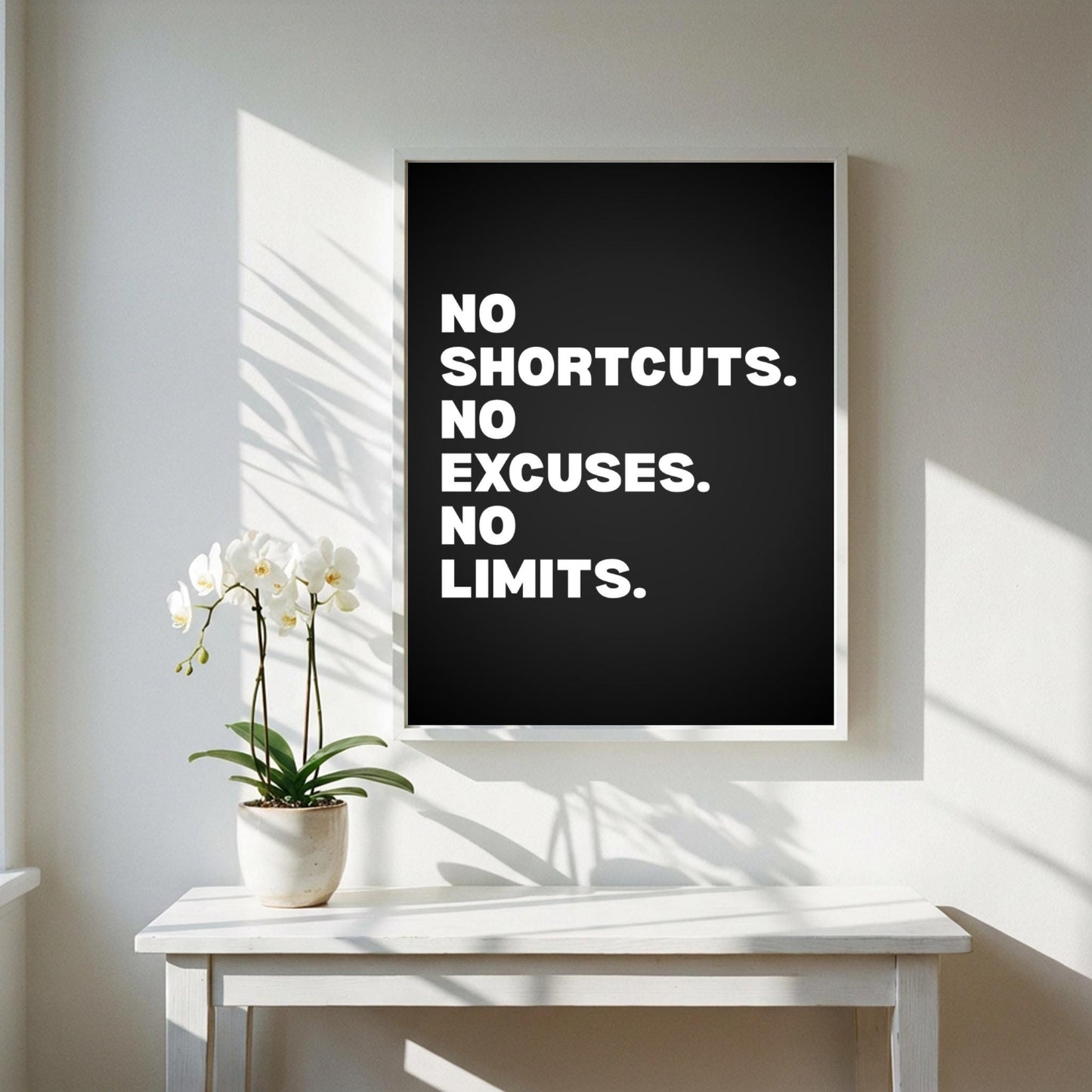 No Shortcuts No Excuses No Limits Inspirational Poster | Discipline & Grit Wall Art | Motivational Office Print | Modern Home Decor