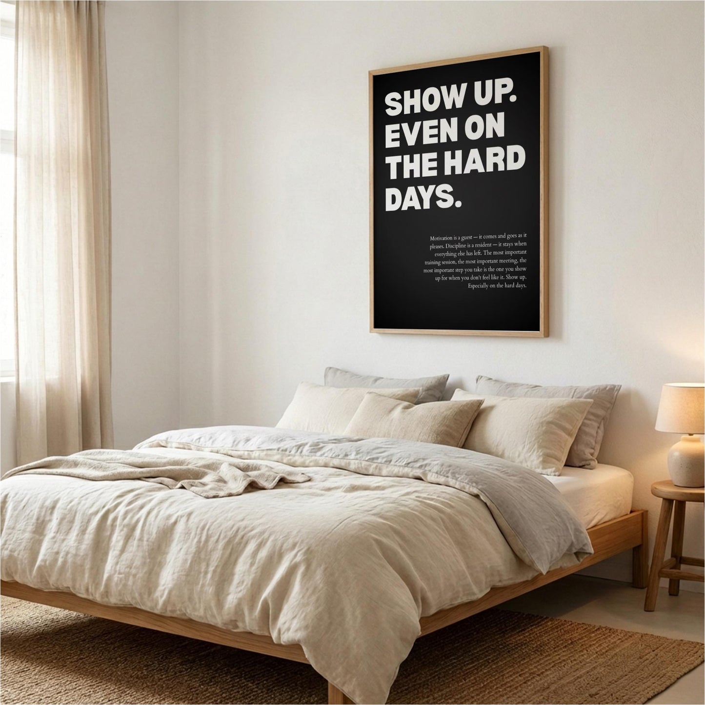 Show Up Even On The Hard Days Inspirational Poster | Persistence & Consistency Wall Art | Motivational Office Print | Modern Home Decor