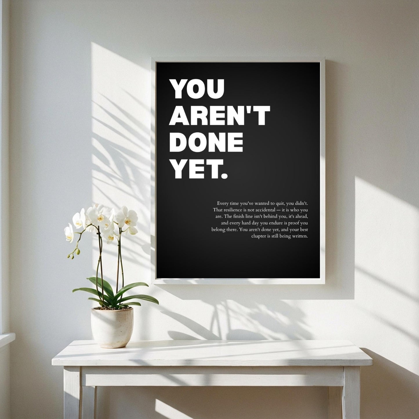 You Aren't Done Yet Inspirational Poster | Perseverance & Resilience Wall Art | Motivational Office Print | Modern Home Decor