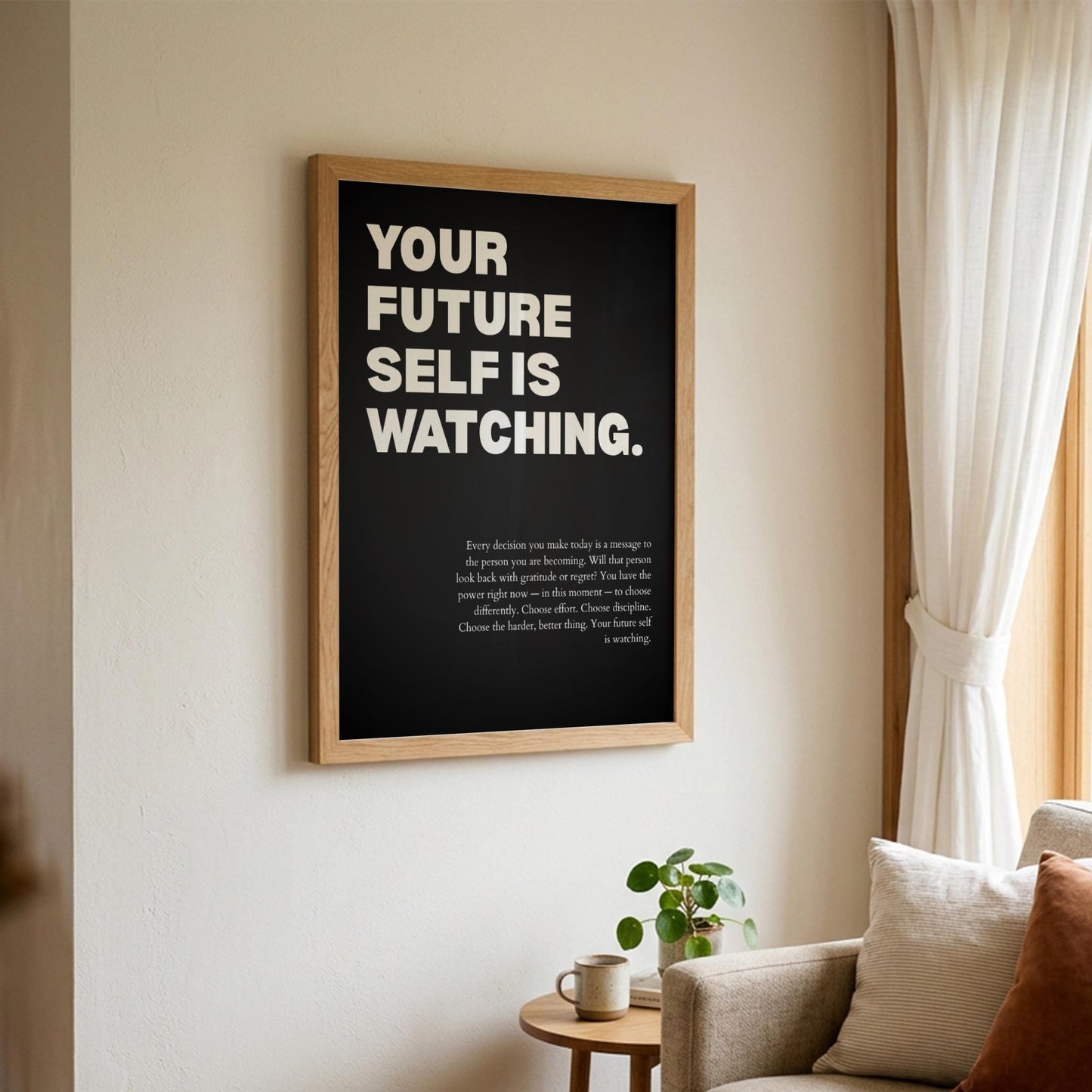 Your Future Self Is Watching Inspirational Poster | Accountability & Vision Wall Art | Motivational Office Print | Modern Home Decor