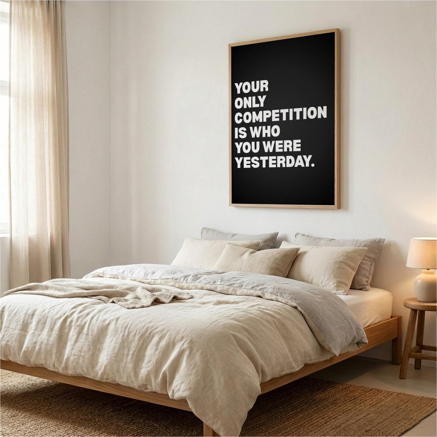 Your Only Competition Is You Inspirational Poster | Self-Improvement & Growth Wall Art | Motivational Office Print | Modern Home Decor