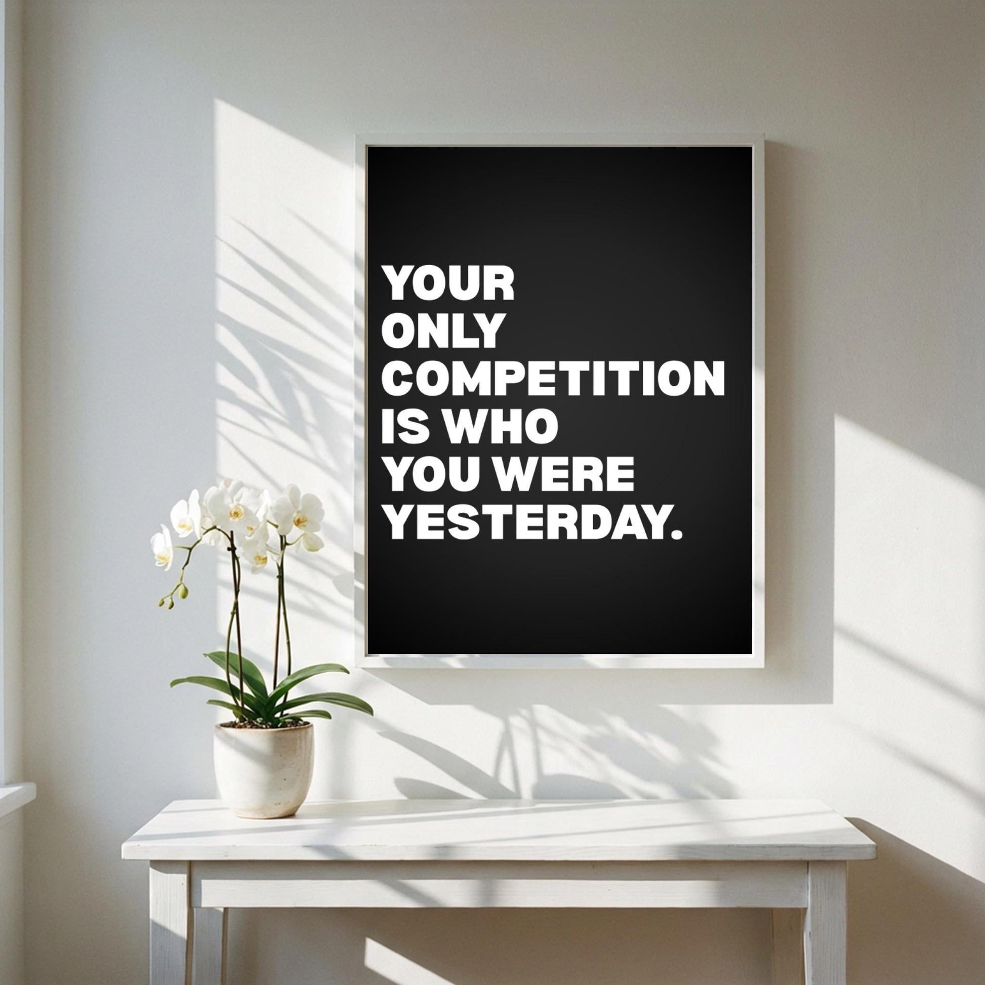 Your Only Competition Is You Inspirational Poster | Self-Improvement & Growth Wall Art | Motivational Office Print | Modern Home Decor