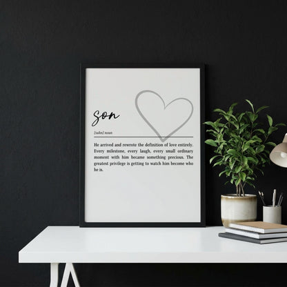 Son Definition Print | Heart Wall Art | New Dad Gift | Nursery Decor | Minimalist Typography