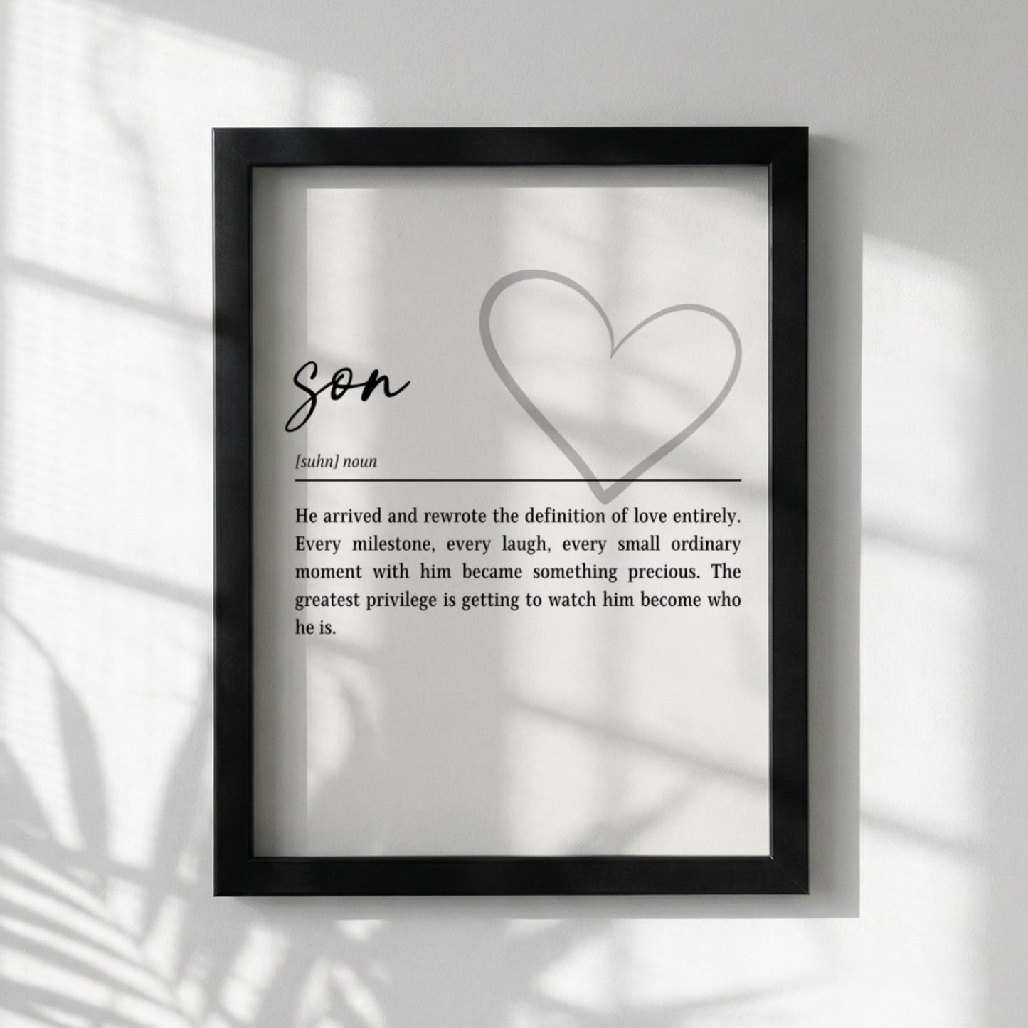 Son Definition Print | Heart Wall Art | New Dad Gift | Nursery Decor | Minimalist Typography