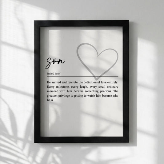 Son Definition Print | Heart Wall Art | New Dad Gift | Nursery Decor | Minimalist Typography