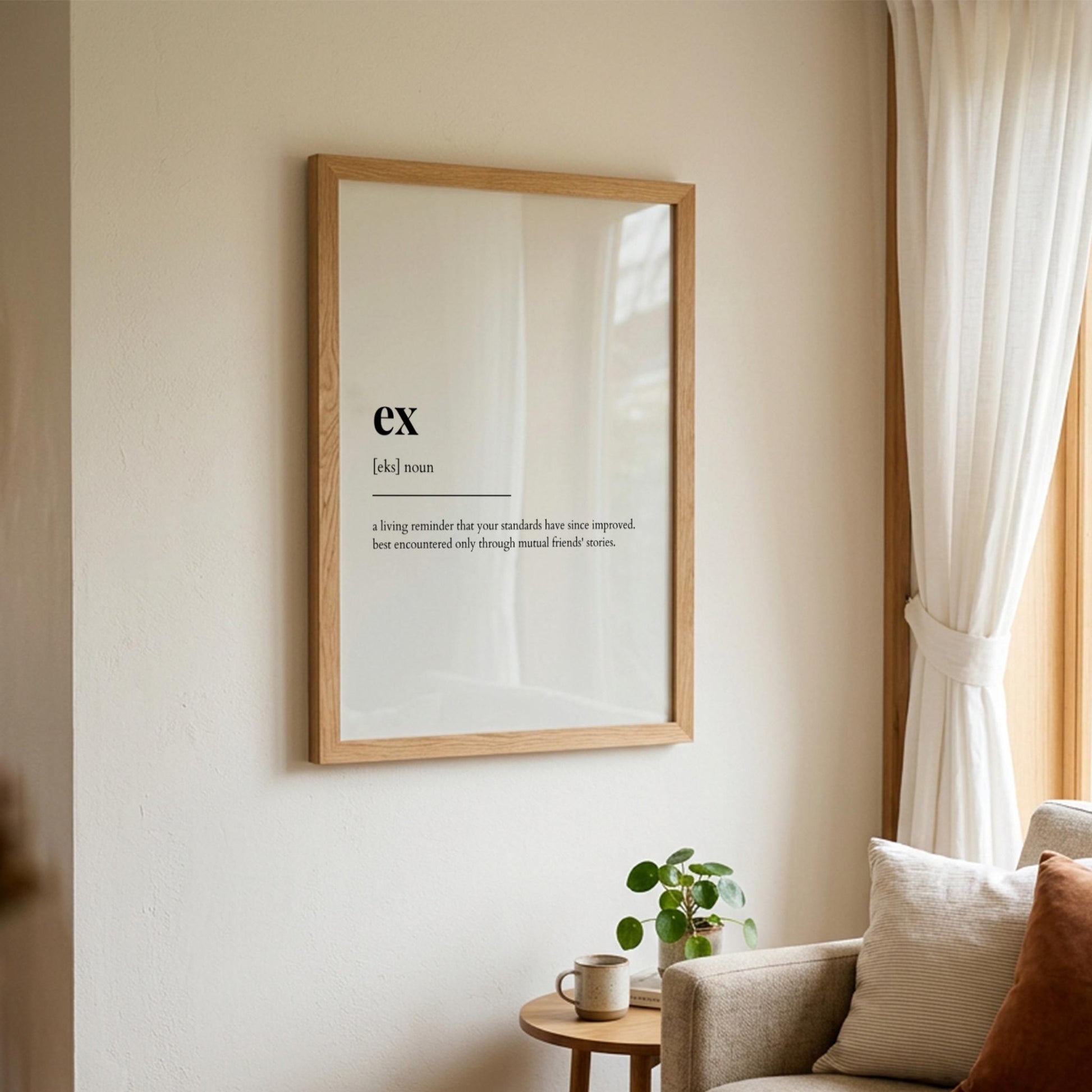 Ex Definition Poster | Funny Ex Meaning | Dictionary Style Wall Art | Motivational Quote Print | Relationship Decor